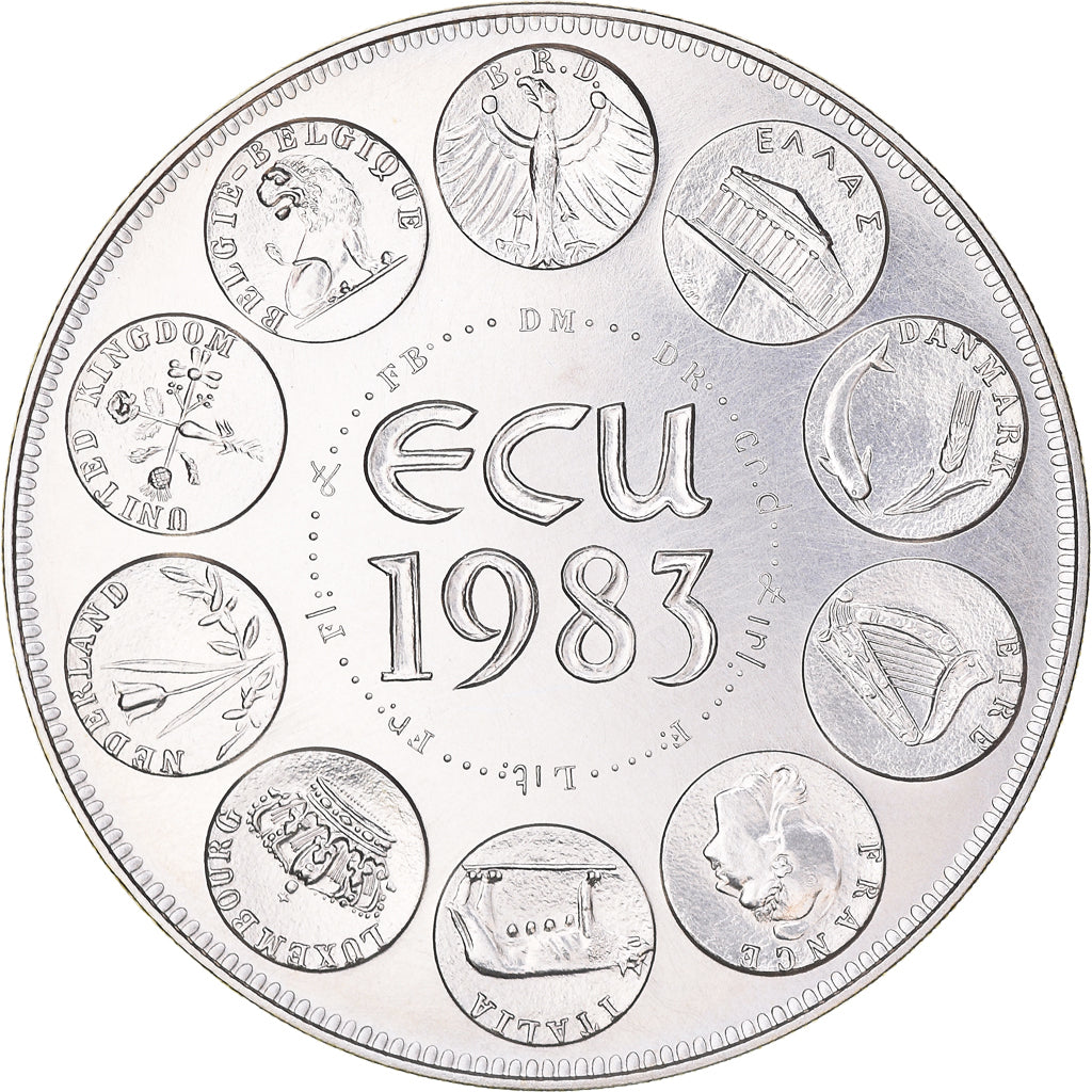 Francia, medaglia, Ecu Euro, EUROPA, 1983, Rodier, SPL+, Argento