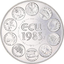 Francia, medaglia, Ecu Euro, EUROPA, 1983, Rodier, SPL+, Argento
