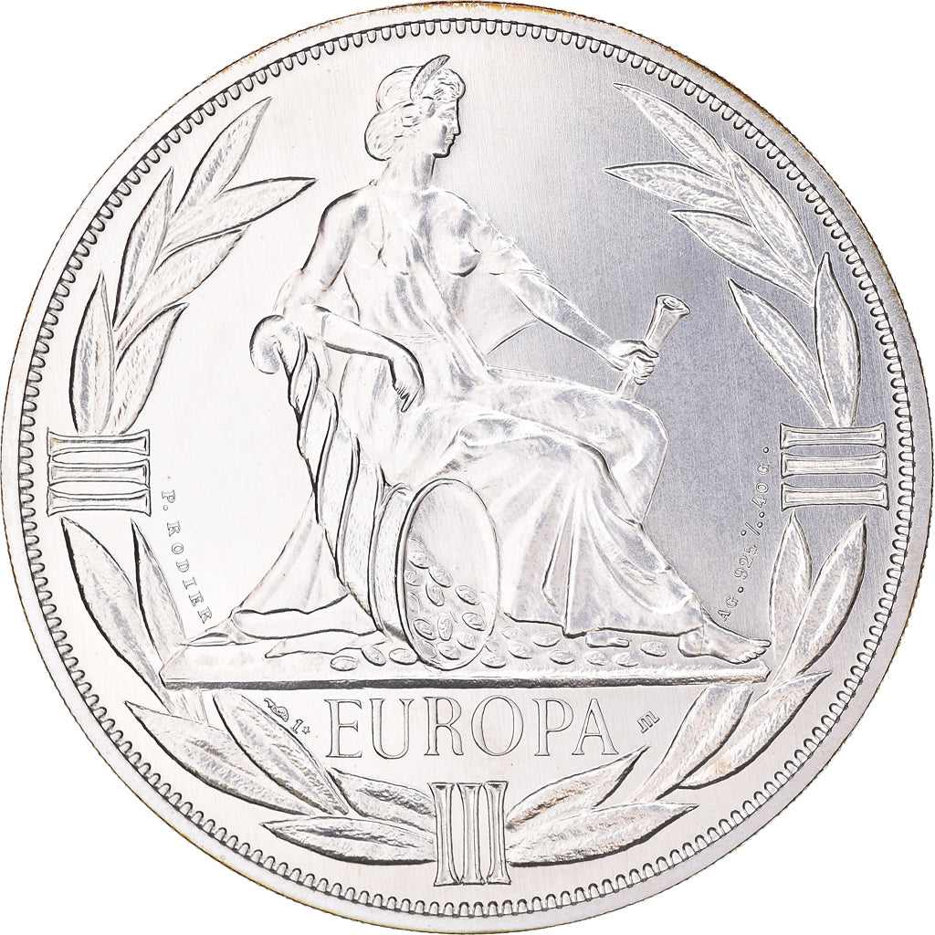 Francia, medaglia, Ecu Euro, EUROPA, 1983, Rodier, SPL+, Argento