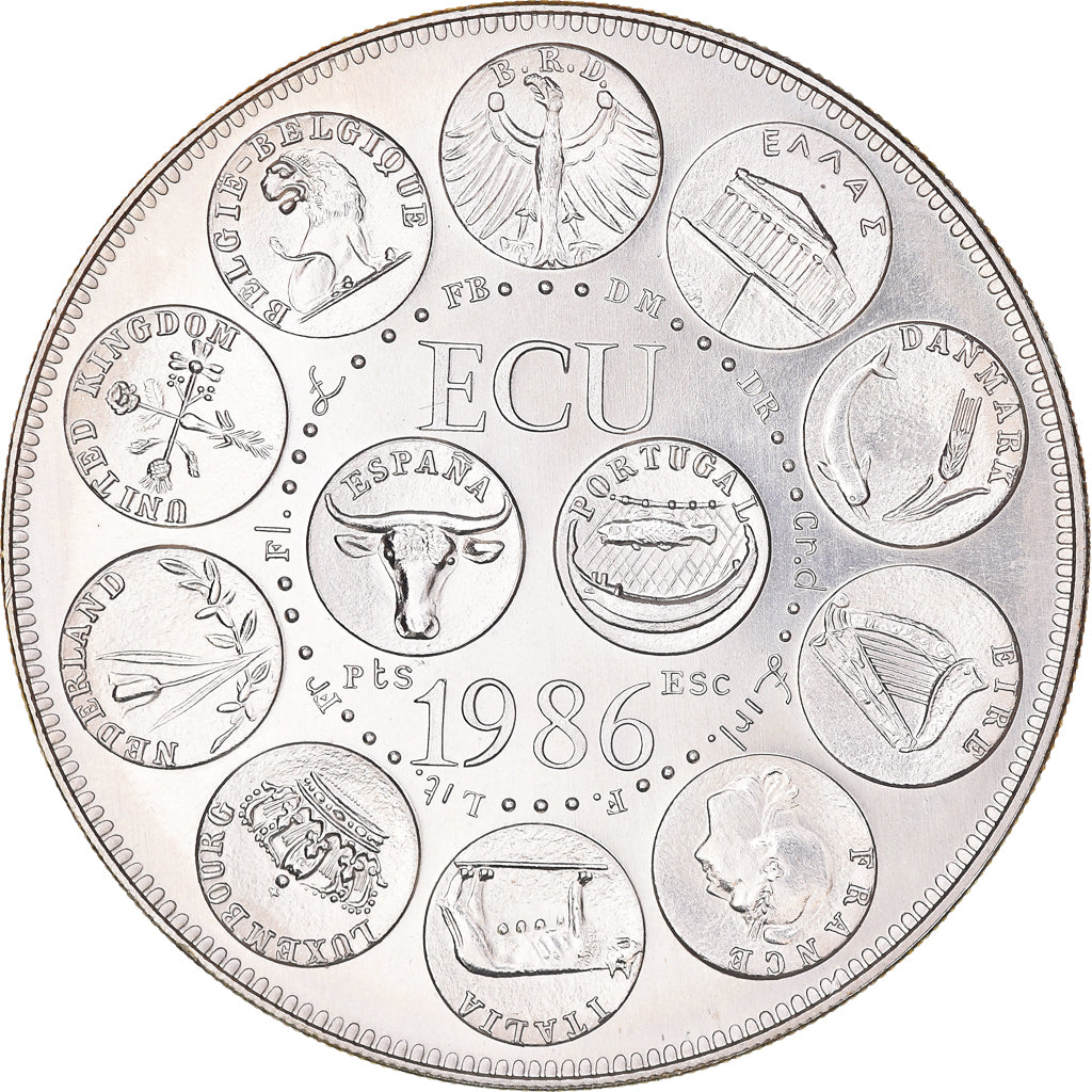 Frankreich, Medaille, Ecu Europa, Marianne, 1986, Rodier, STGL, Silber