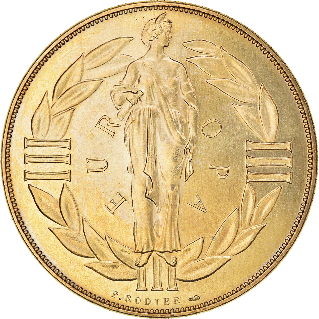 France, Medal, Ecu Europa, 1979, Rodier, MS(64), Gilt Bronze