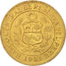 Coin, Peru, 5 Soles, 1981, AU(55-58), Brass, KM:271