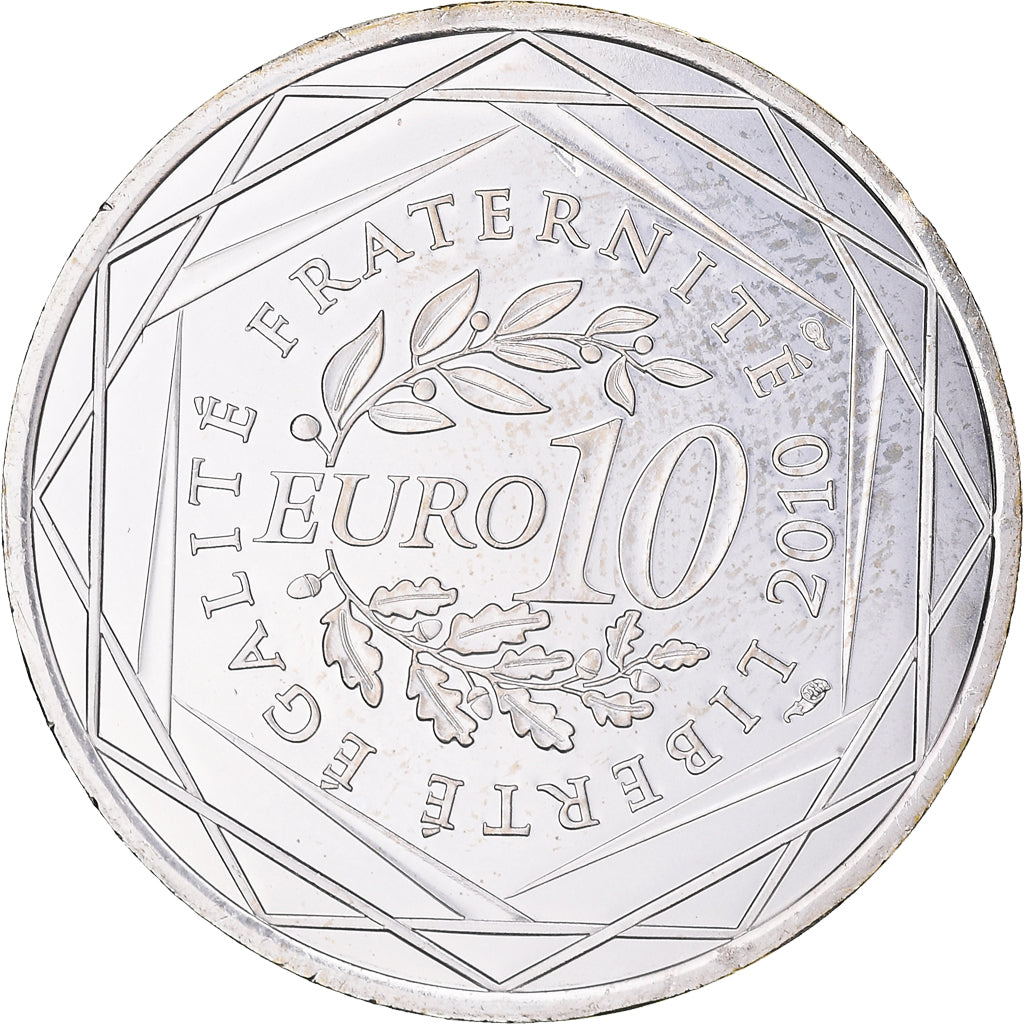 Francja, 10 Euro, Corse, 2010, Paris, MS(63), Srebro, Gadoury:EU399, KM:1658