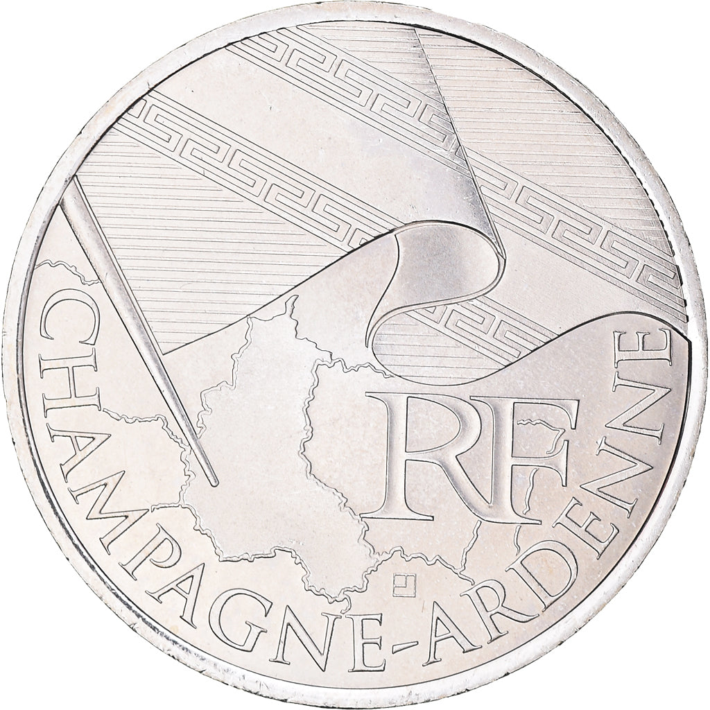 Francia, 10 Euro, 2010, Paris, Champagne-Ardenne, SPL, Argento, KM:1651