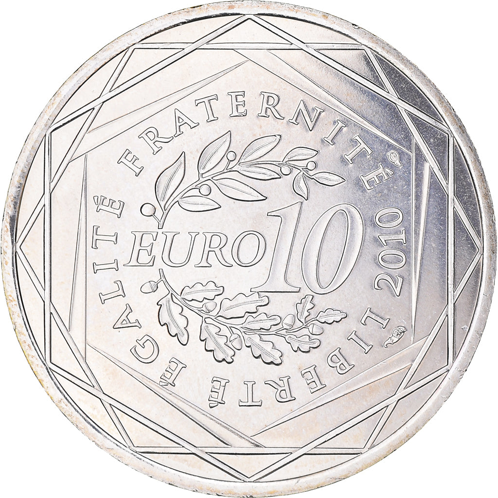 Francia, 10 Euro, 2010, Paris, Champagne-Ardenne, SPL, Argento, KM:1651