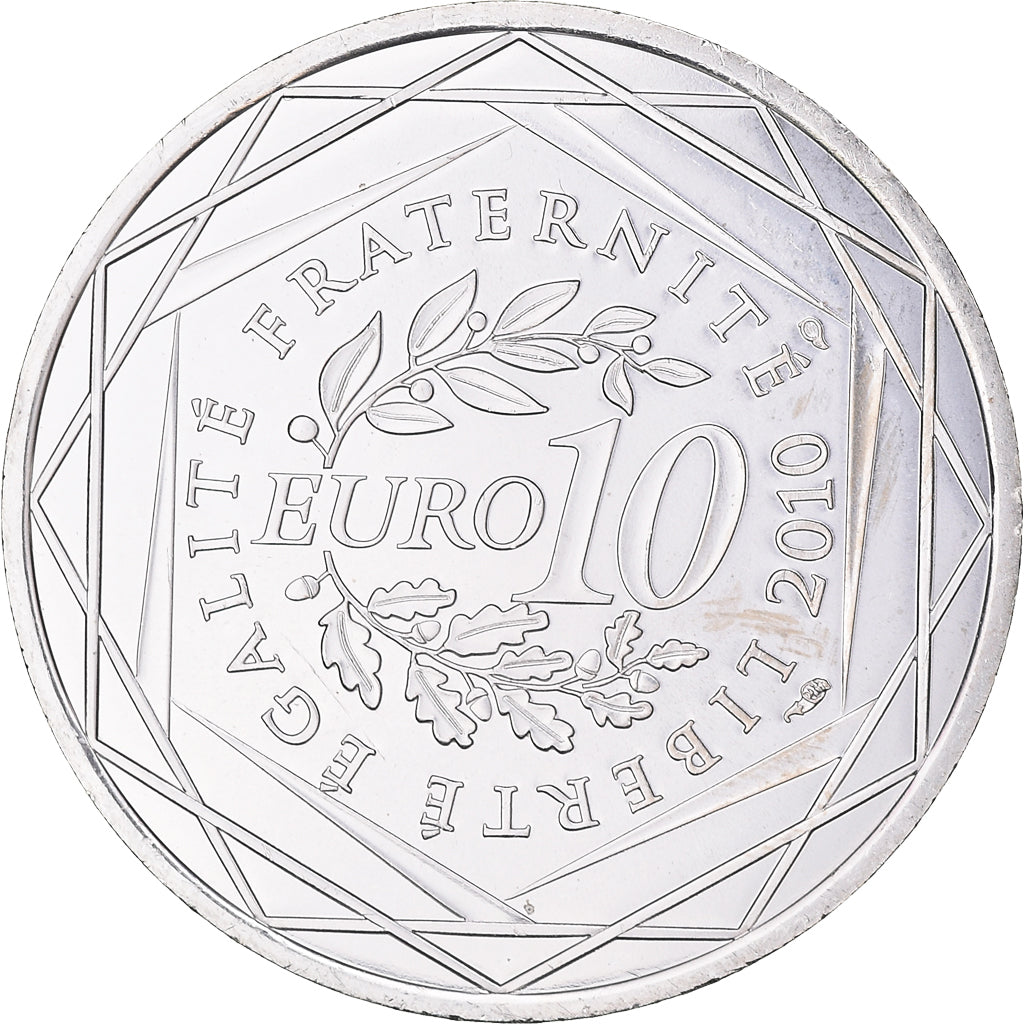 France, 10 Euro, Picardie, 2010, Paris, MS(63), Silver, KM:1666