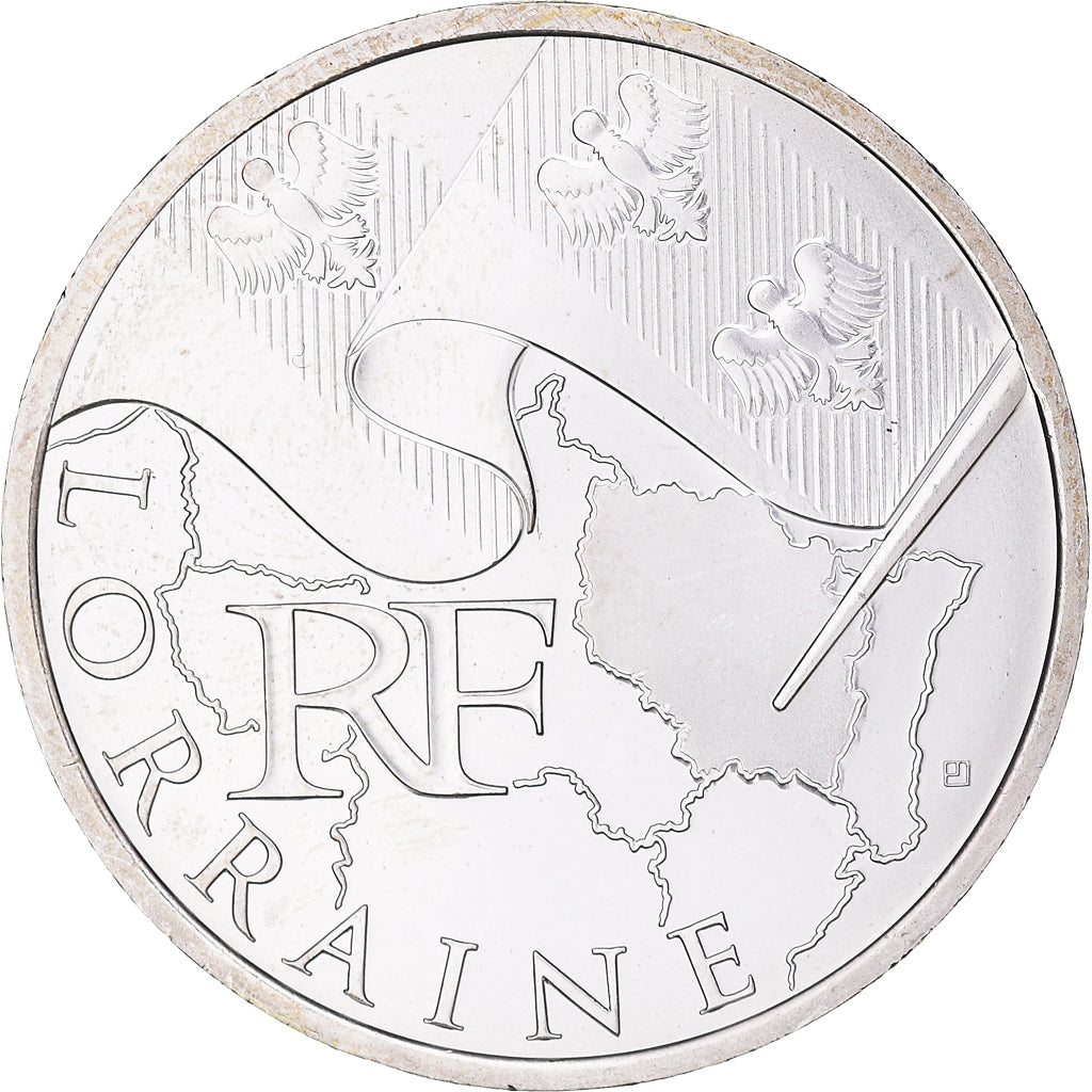 France, 10 Euro, Lorraine, 2010, Paris, SUP+, Argent, Gadoury:EU399, KM:1661