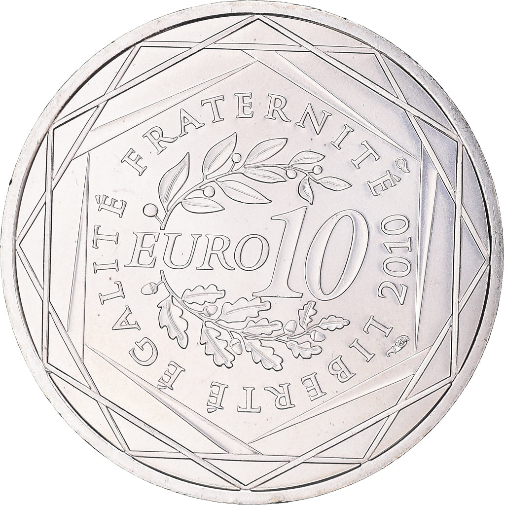 France, 10 Euro, Pays de la Loire, 2010, Paris, MS(63), Silver, KM:1665