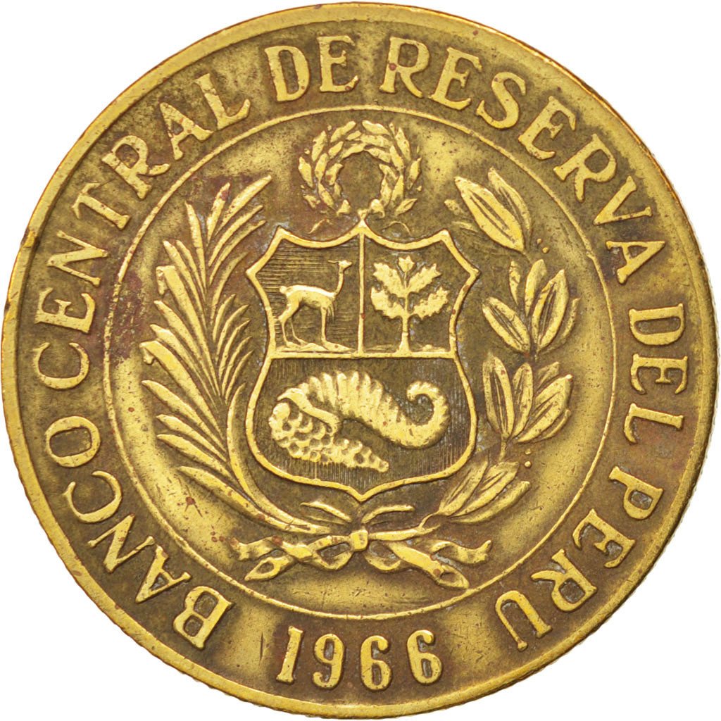 PERU, Sol, 1966, KM #248, EF(40-45), Brass, 28