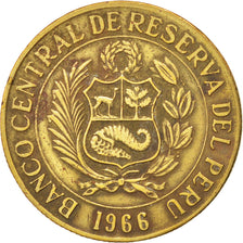 PERU, Sol, 1966, KM #248, EF(40-45), Brass, 28