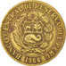 PERU, Sol, 1966, KM #248, EF(40-45), Brass, 28
