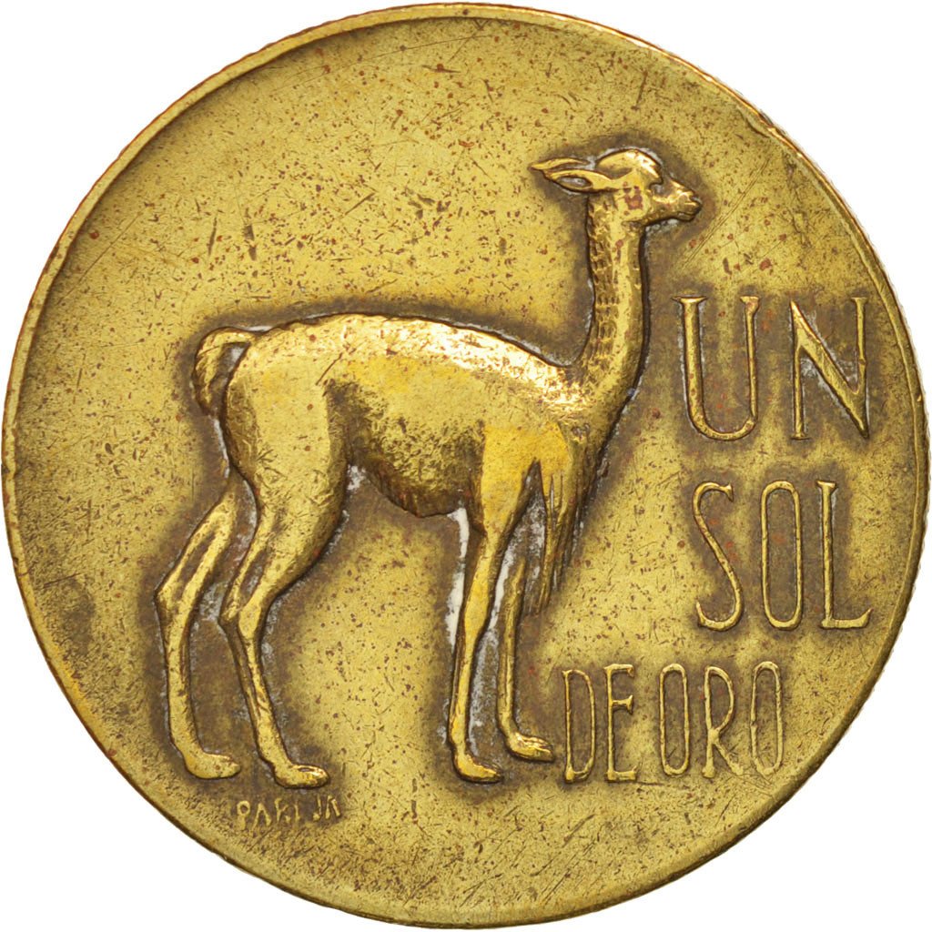 PERU, Sol, 1966, KM #248, EF(40-45), Brass, 28