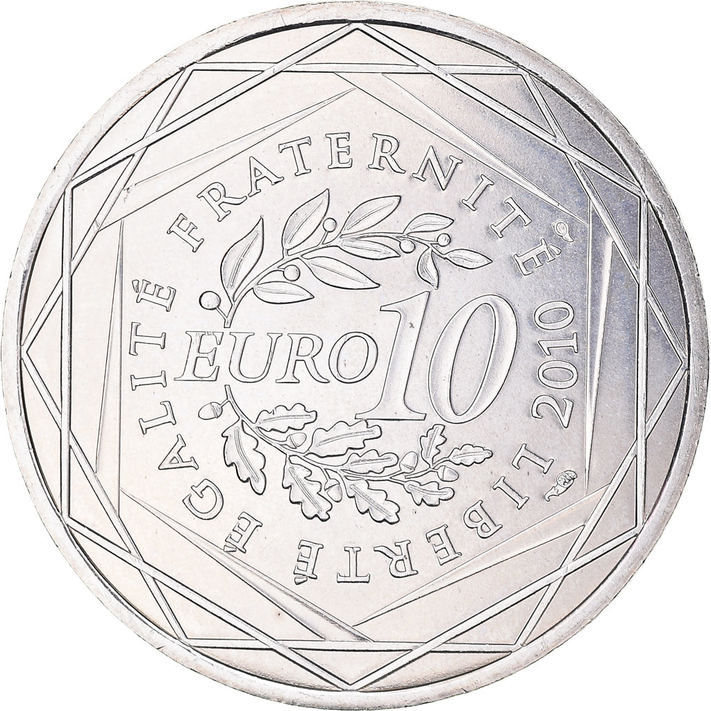 France, 10 Euro, Midi-Pyrénées, 2010, Paris, MS(63), Silver, KM:1663