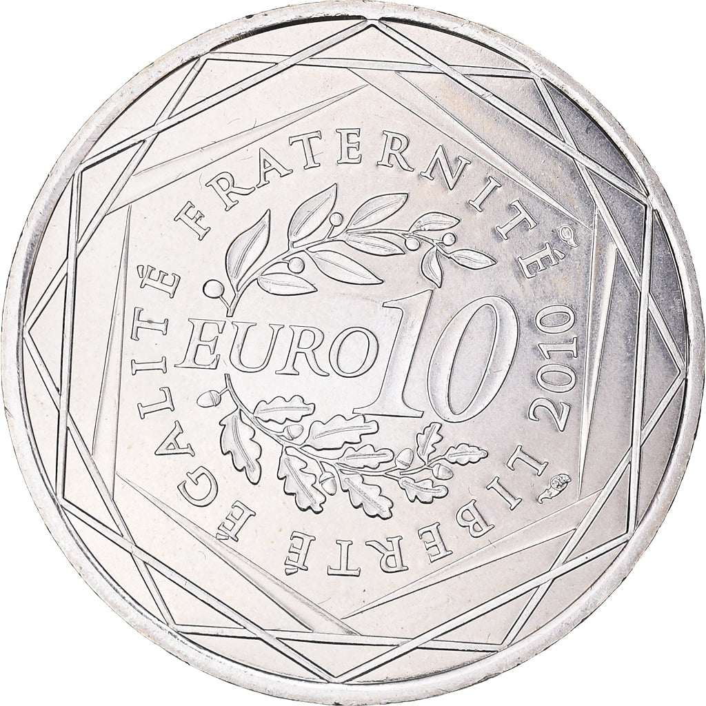 France, 10 Euro, Alsace, 2010, Paris, MS(63), Silver, KM:1652
