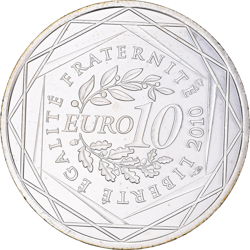 France, 10 Euro, Guyane, 2010, Paris, MS(64), Silver, KM:1654