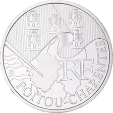 France, 10 Euro, Poitou-Charentes, 2010, Paris, MS(63), Silver, KM:1667