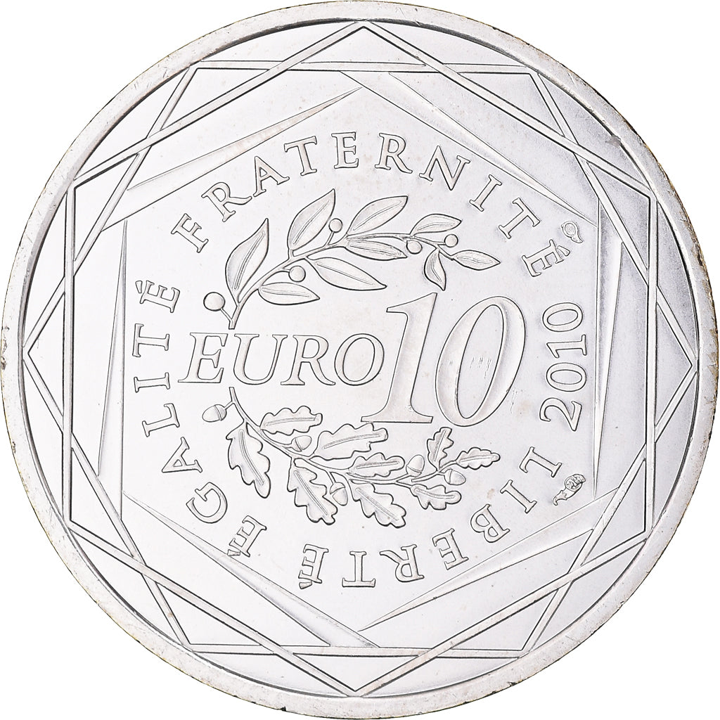 France, 10 Euro, Poitou-Charentes, 2010, Paris, MS(63), Silver, KM:1667