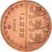 Estónia, 2 Euro Cent, 2004, unofficial private coin, EF(40-45), Aço Cromado a