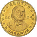 Estonie, 10 Euro Cent, 2004, unofficial private coin, TTB+, Laiton