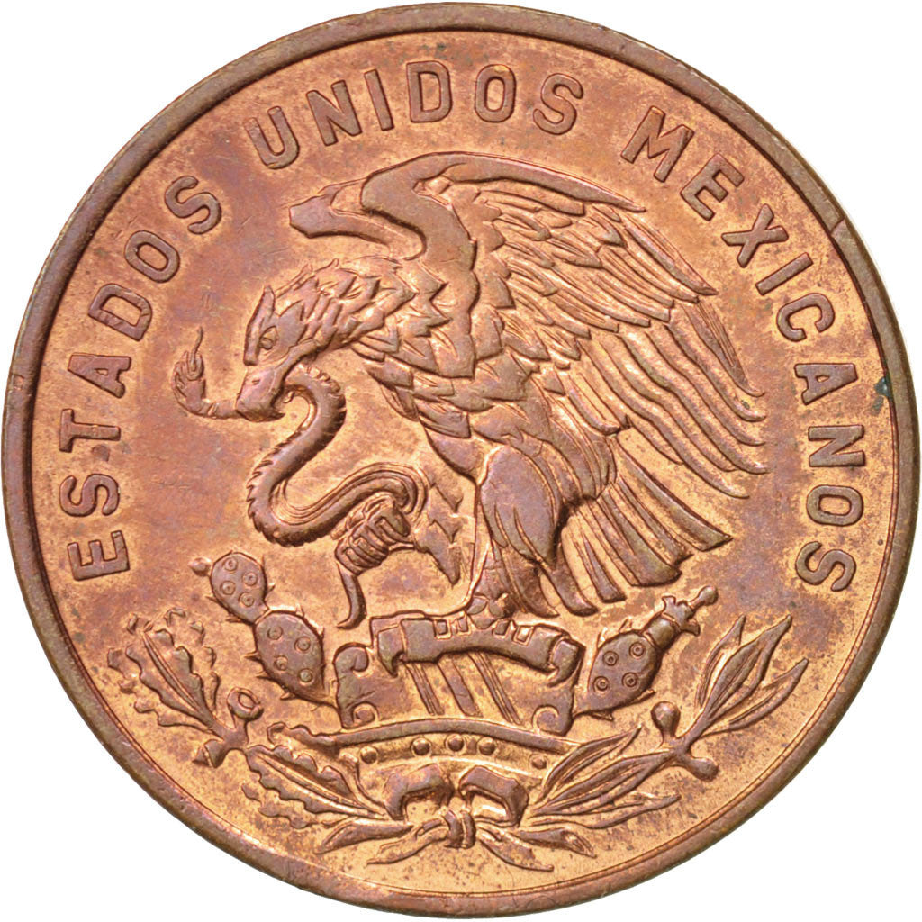 MEXICO, 20 Centavos, 1964, Mexico City, KM #440, MS(60-62), Bronze, 28.5