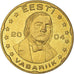 Estonia, 20 Euro Cent, 2004, unofficial private coin, MS(60-62), Brass
