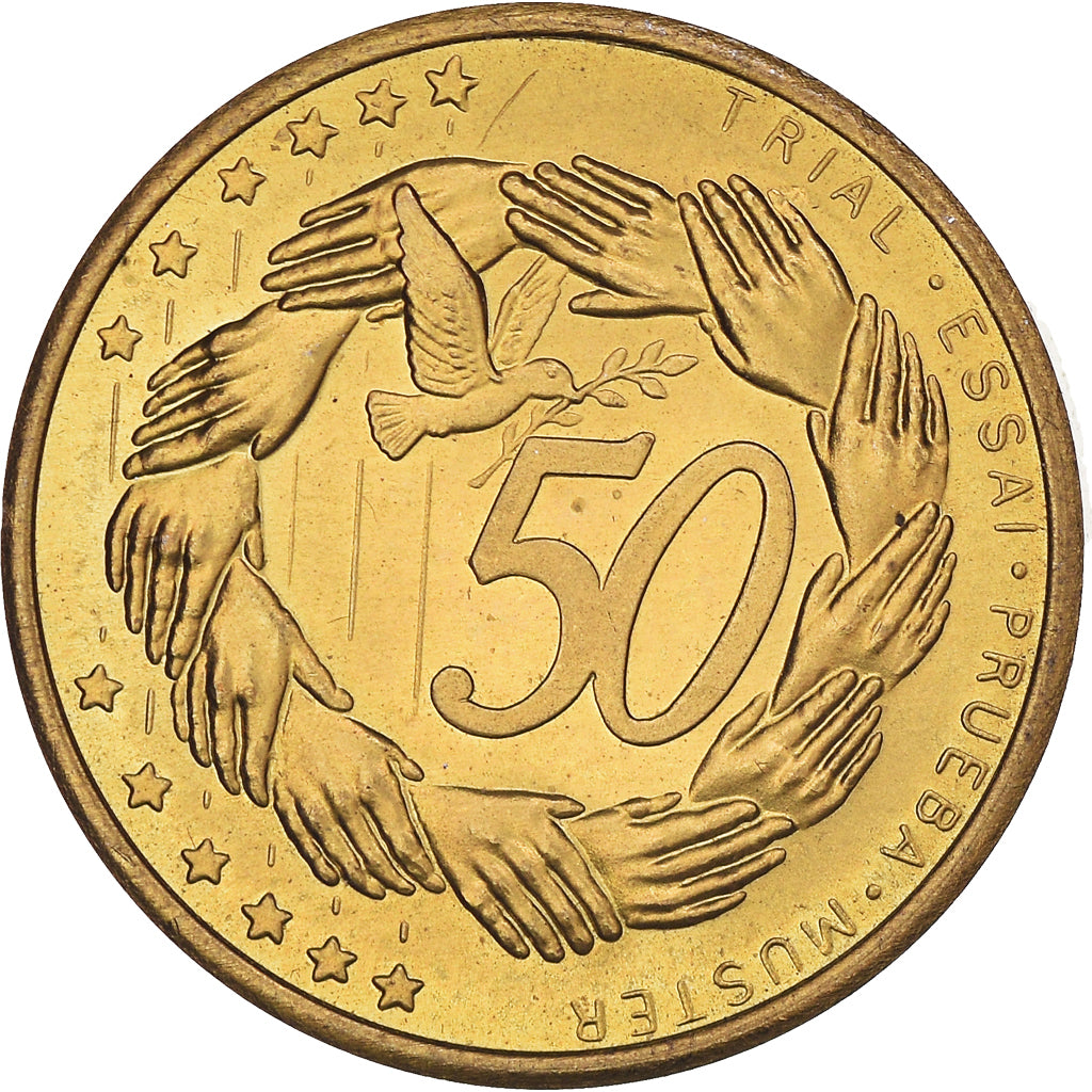 Malta, Fantasy euro patterns, 50 Euro Cent, 2004, MS(60-62), Brass