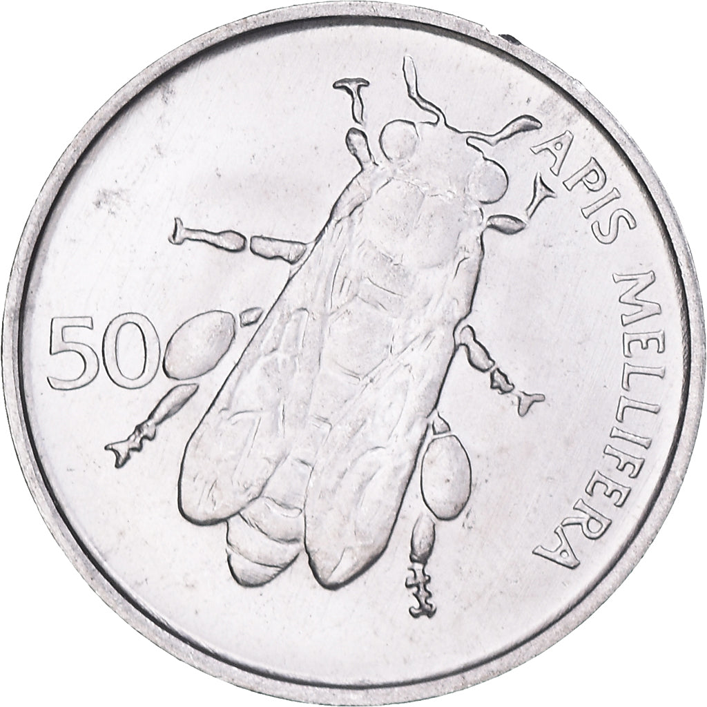 Coin, Slovenia, 50 Stotinov, 1995, MS(64), Aluminum, KM:3