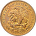 MEXICO, 20 Centavos, 1969, Mexico City, KM #440, MS(60-62), Bronze, 28.5