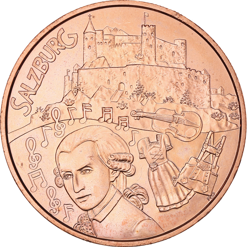 Austria, 10 Euro, Salzburg, 2014, MS(65-70), Copper