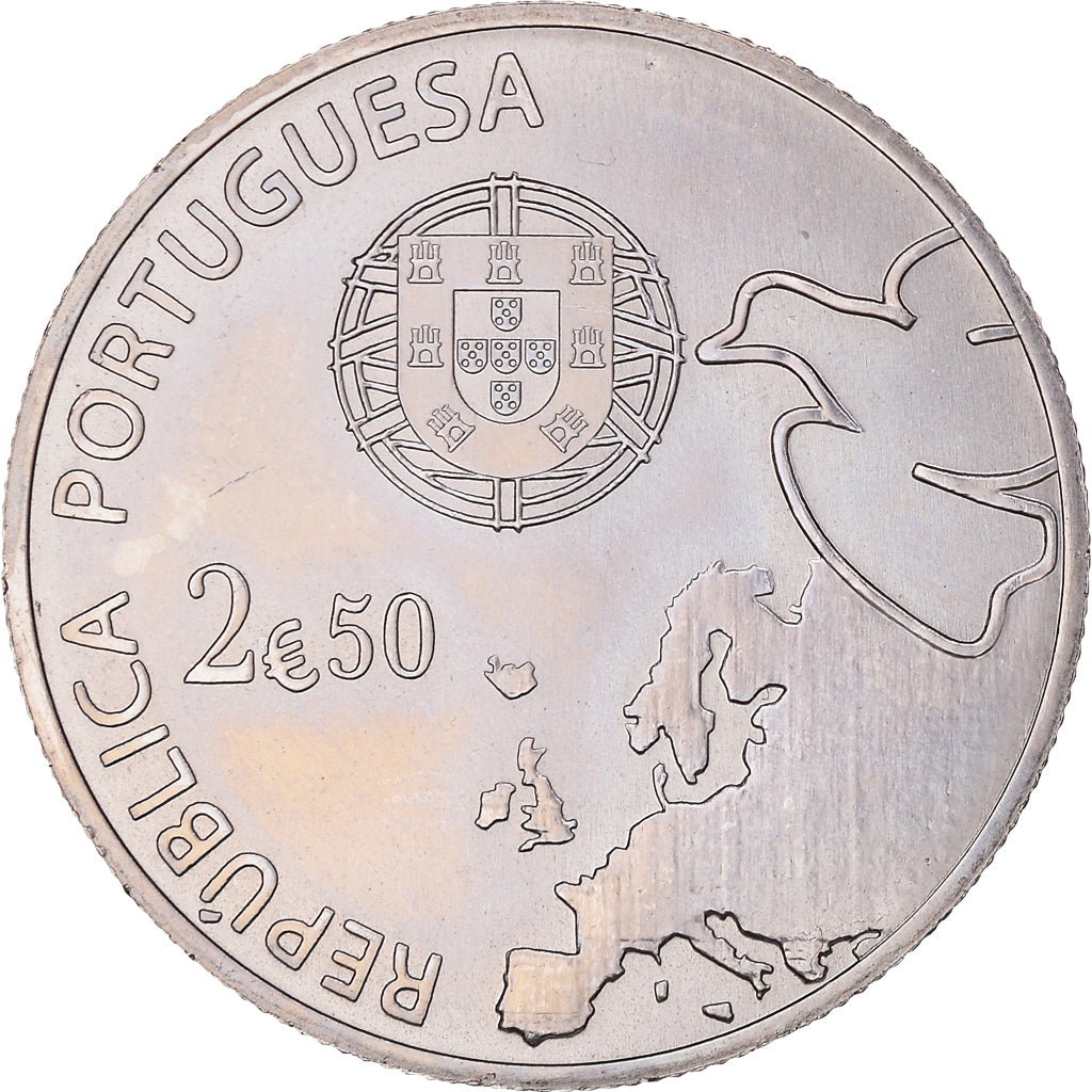 Portugal, 2.5 EURO, 70 ans de Paix en Europe, 2015, Lisbon, Proof, MS(63)