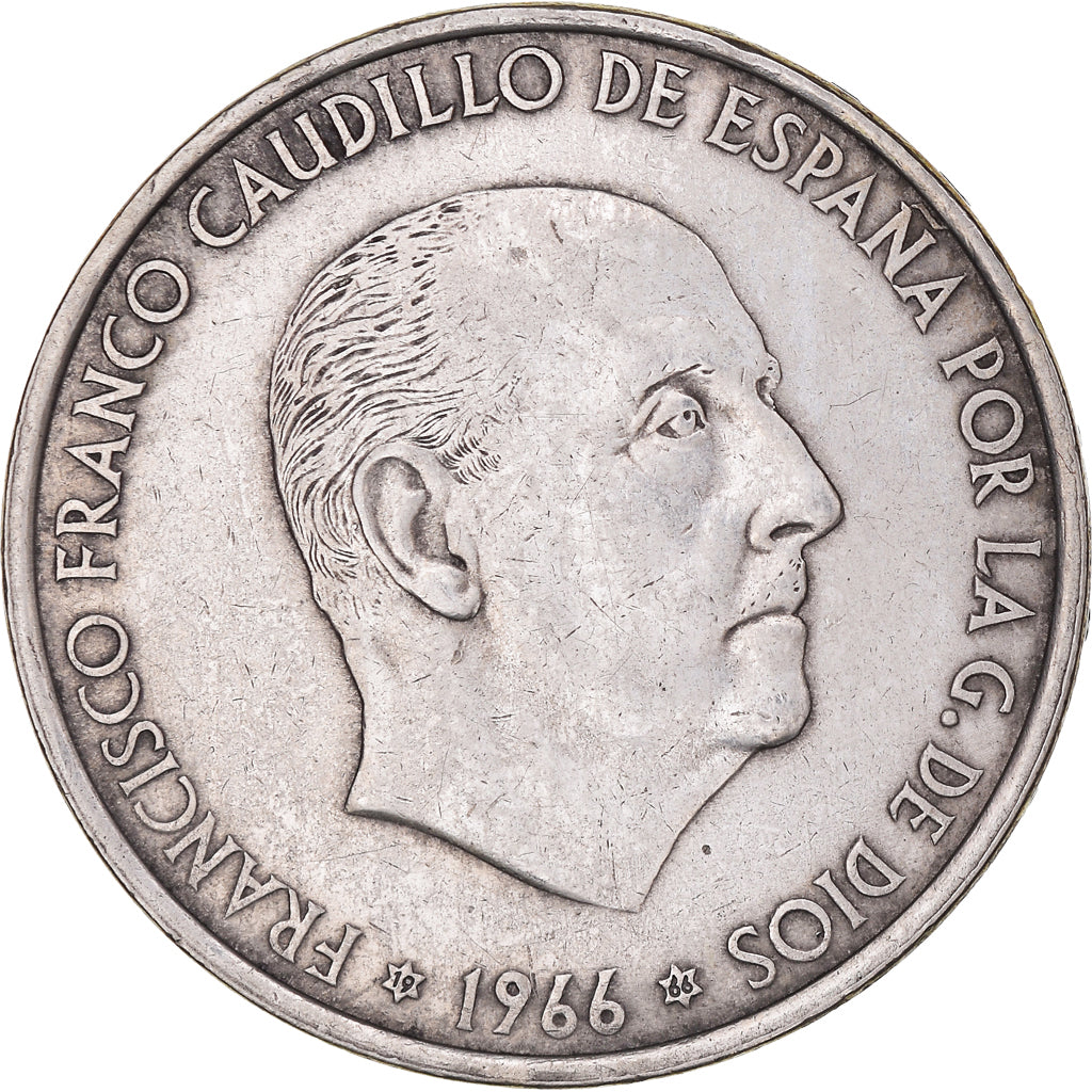 Moneda, España, Caudillo and regent, 100 Pesetas, 1966, Madrid, MBC, Plata