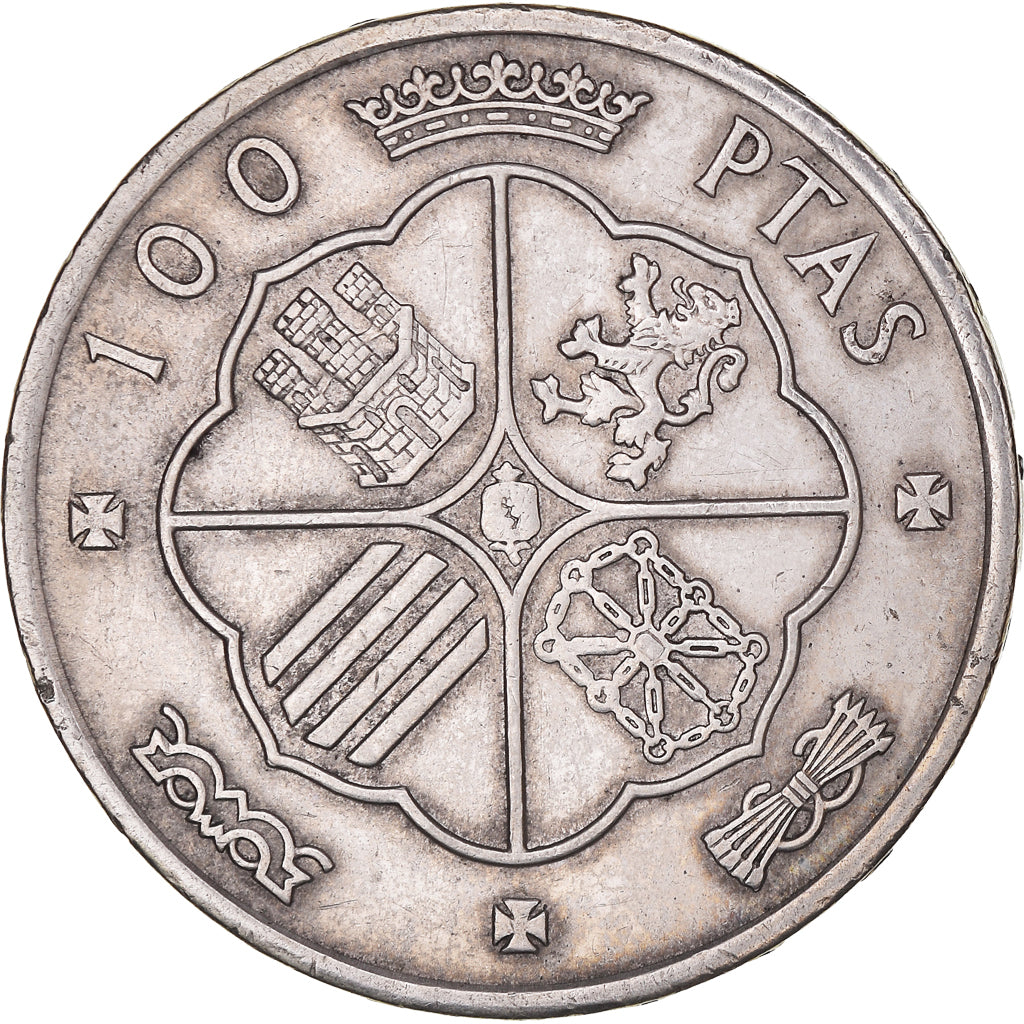 Moneda, España, Caudillo and regent, 100 Pesetas, 1966, Madrid, MBC, Plata