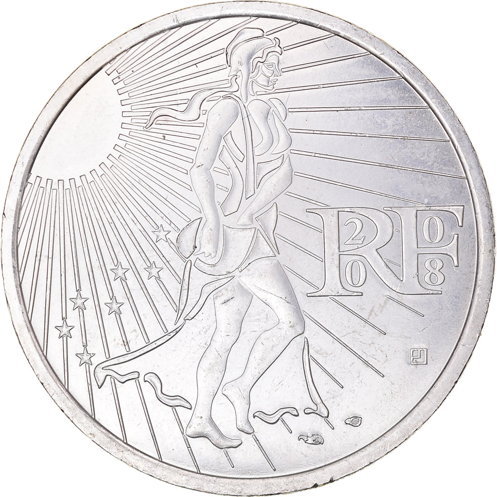 France, 15 Euro, 2008, AU(55-58), Silver, Gadoury:2, KM:1535