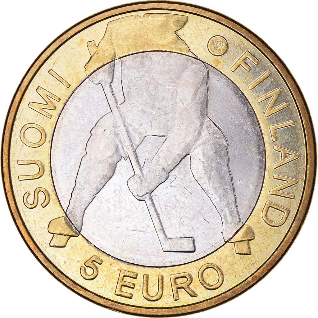 Finlande, 5 Euro, IIHF Hockey World Championship, 2012, SUP+, Bimétallique