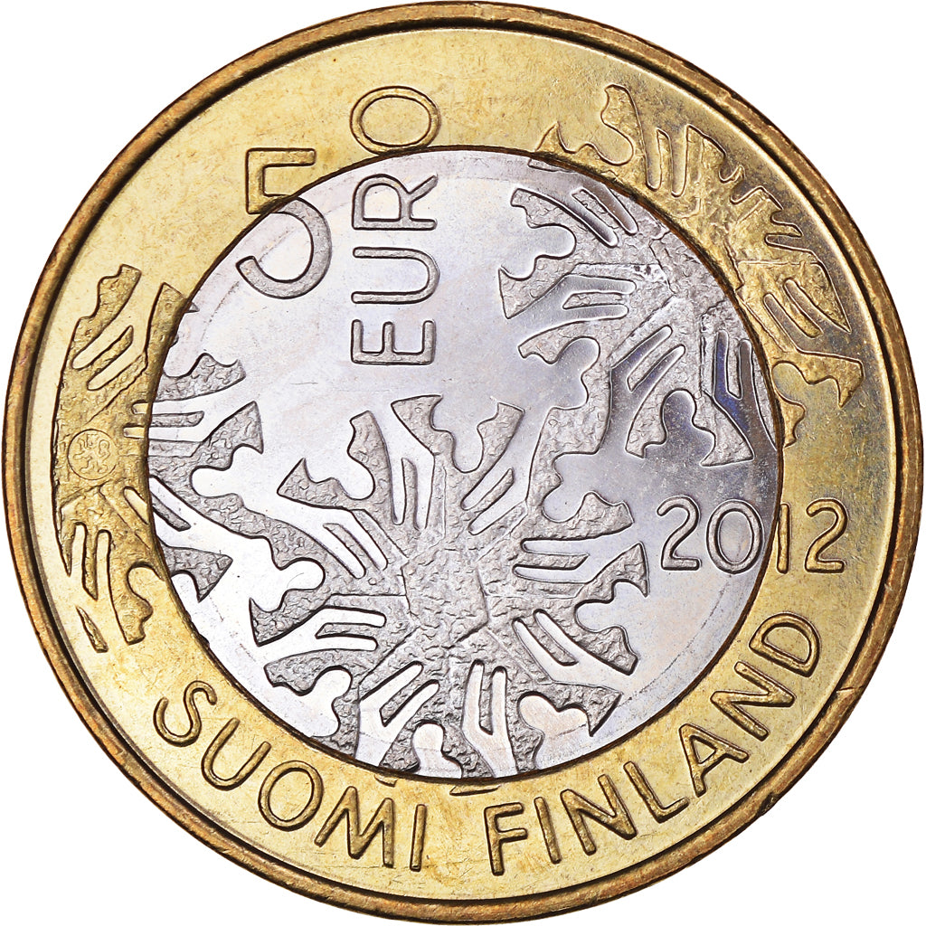 Finnland, 5 Euro, The Nordic Nature - Winter, 2012, VZ+, Bi-Metallic, KM:186