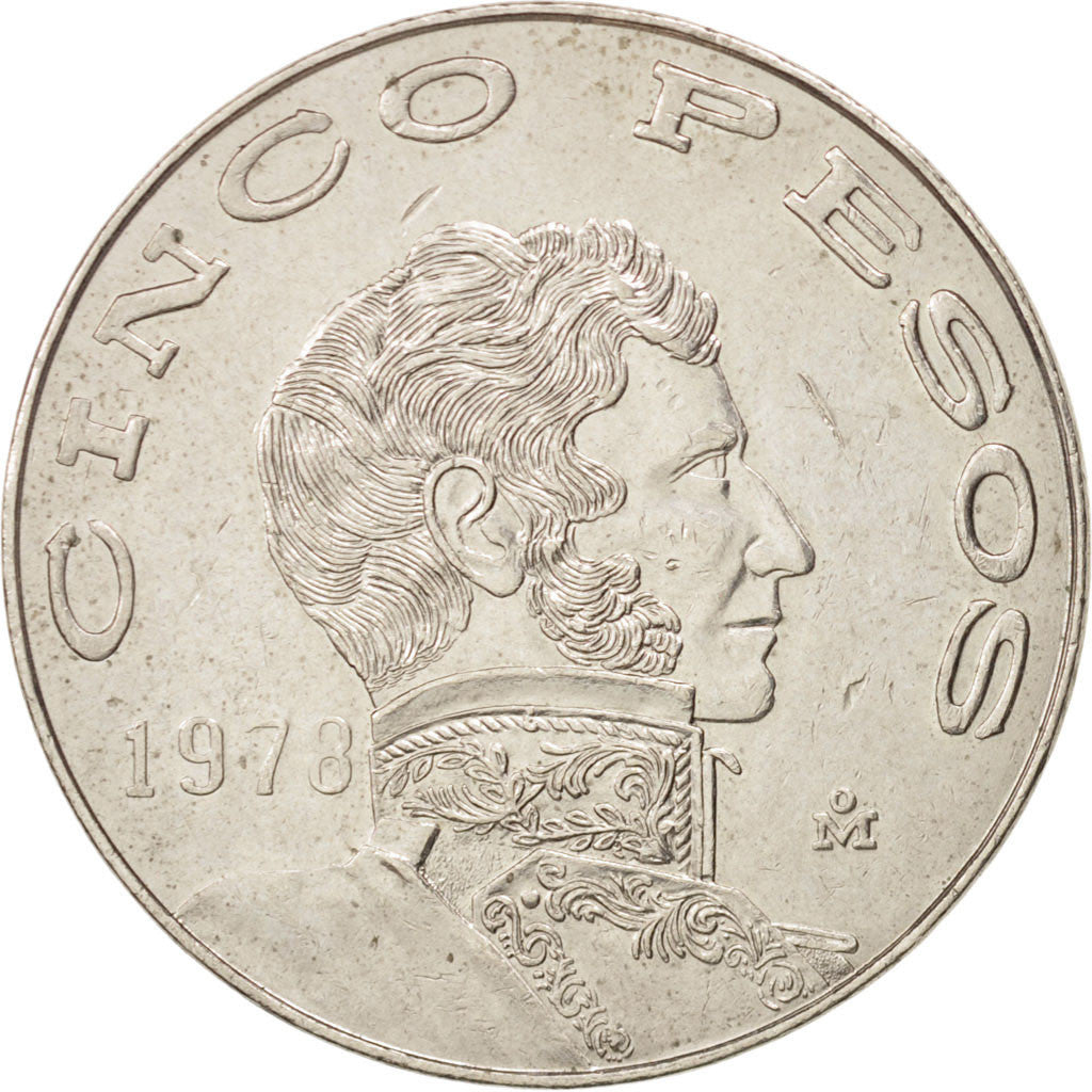 Coin, Mexico, 5 Pesos, 1978, Mexico City, AU(55-58), Copper-nickel, KM:472