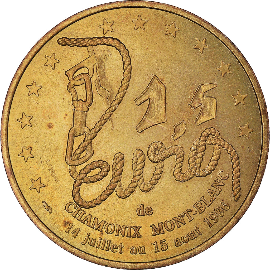 Francia, 1,5 Euro, Euro des villes - Chamonix, 1996, SPL, Alluminio-bronzo