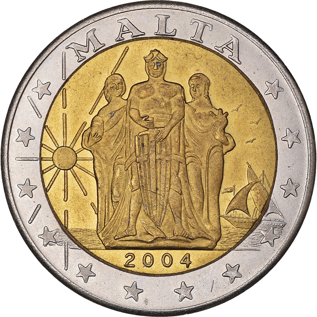 Coin, Malta, Fantasy euro patterns, 2 Euro, 2004, Proof, MS(64), Bi-Metallic