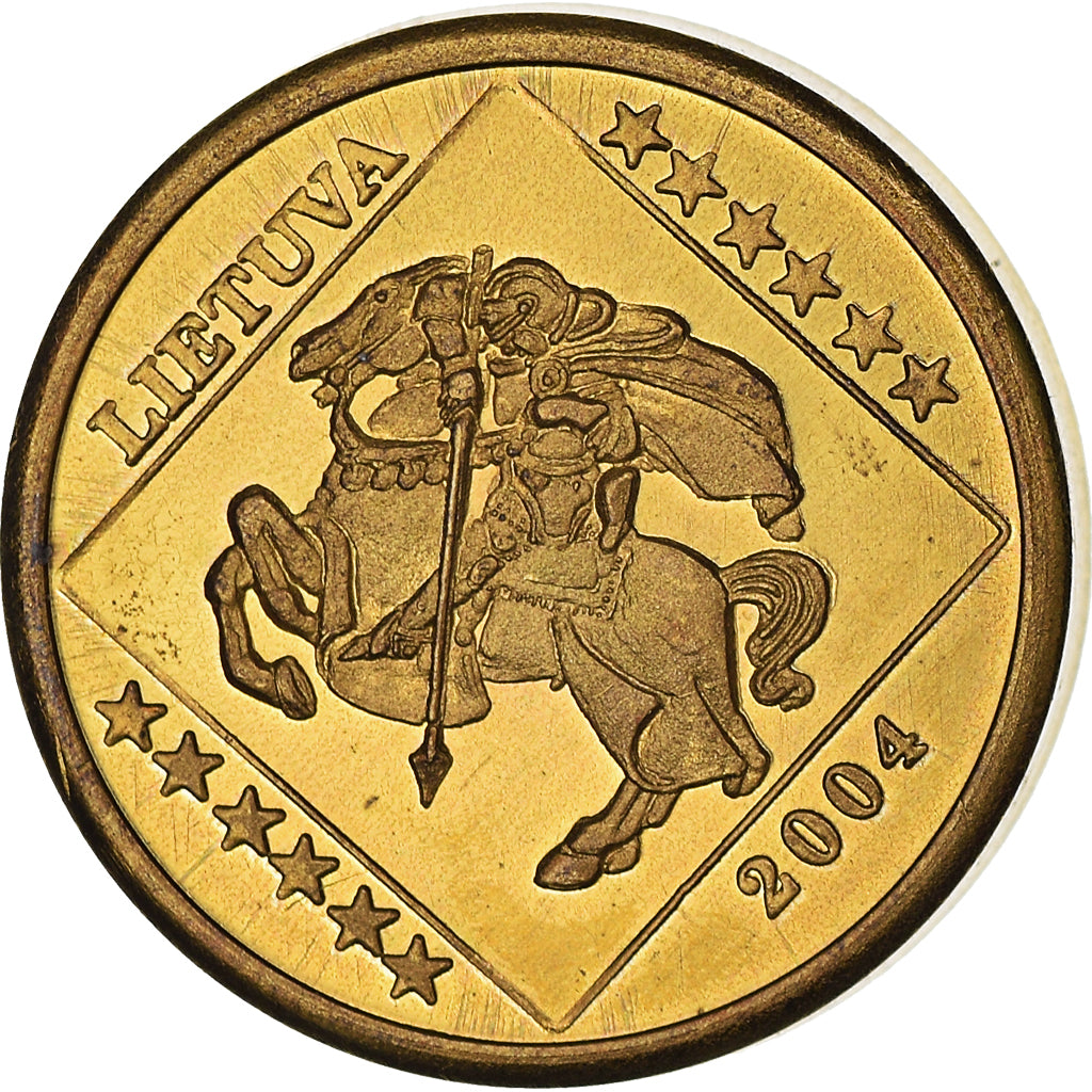 Lithuania, Fantasy euro patterns, 10 Euro Cent, 2004, UNZ+, Messing