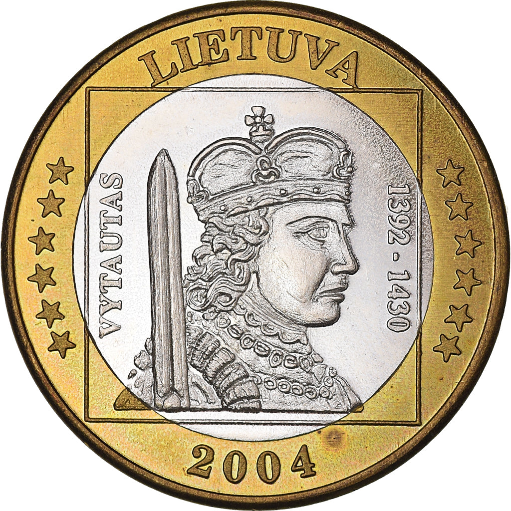 Lithuania, Fantasy euro patterns, Euro, 2004, MS(63), Bi-Metallic