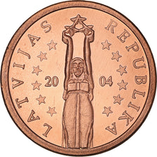 Latvia, 2 Euro Cent, Essai, 2004, unofficial private coin, VZ+, Copper Plated