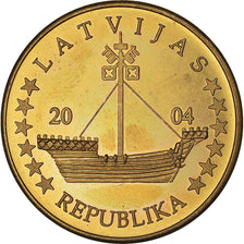 Lettonie, 50 Euro Cent, Essai, 2004, unofficial private coin, SUP+, Or nordique