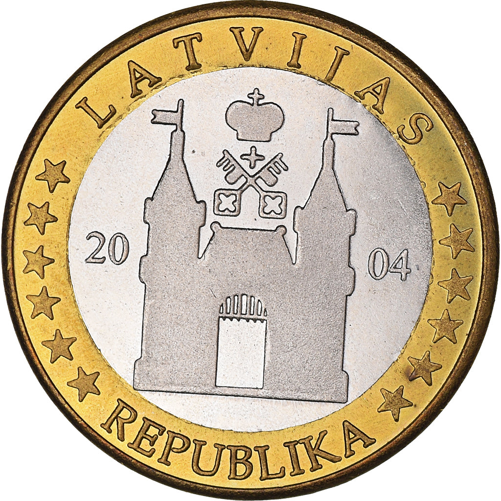 Latvia, Euro, 2004, unofficial private coin, MS(64), Bi-Metallic