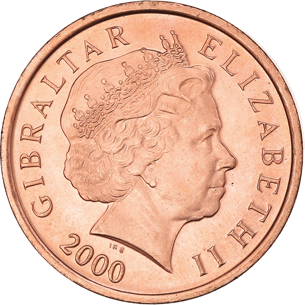 Monnaie, Gibraltar, Elizabeth II, Penny, 2000, SPL+, Cuivre plaqué acier