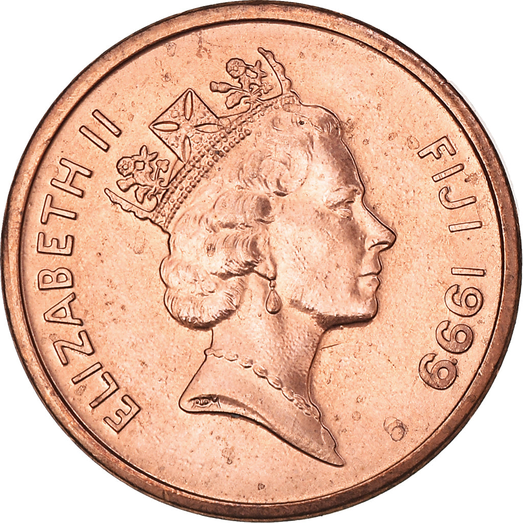 Coin, Fiji, Elizabeth II, Cent, 1999, AU(50-53), Copper Plated Zinc, KM:49a
