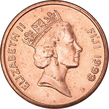 Coin, Fiji, Elizabeth II, Cent, 1999, AU(50-53), Copper Plated Zinc, KM:49a