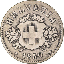 Coin, Switzerland, 20 Rappen, 1850, Bern, VF(30-35), Billon, KM:7