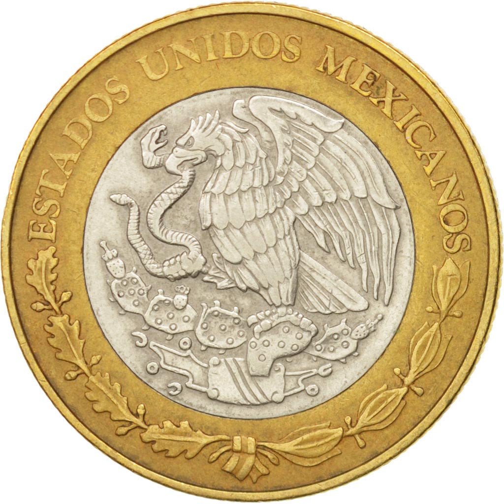 MEXICO, 10 Pesos, 1998, Mexico City, KM #616, AU(50-53), Bi-Metallic, 28