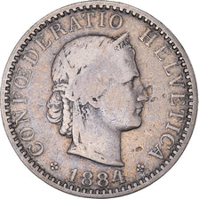 Coin, Switzerland, 20 Rappen, 1884, Bern, VF(20-25), Copper-nickel