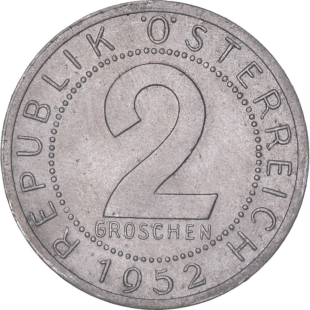 Coin, Austria, 2 Groschen, 1952, AU(50-53), Aluminum